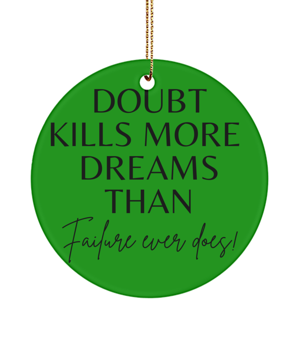 Motivate Your Christmas with this Ornament, green , Motivational Inspirational Christmas Holiday Ornament. Model 60096