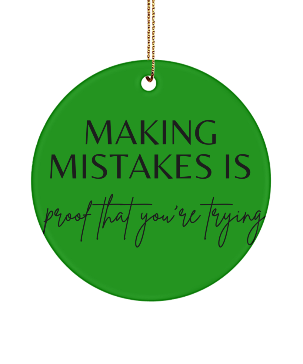 Christmas Dreams and Inspirations, green , Motivational Inspirational Christmas Holiday Ornament. Model 60096