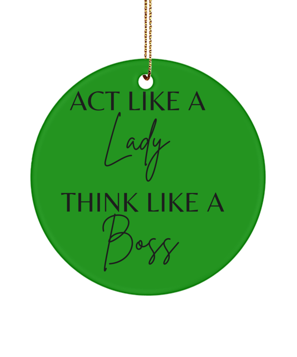 Inspirational Ornament for a Bright Xmas, green , Motivational Inspirational Christmas Holiday Ornament. Model 60096