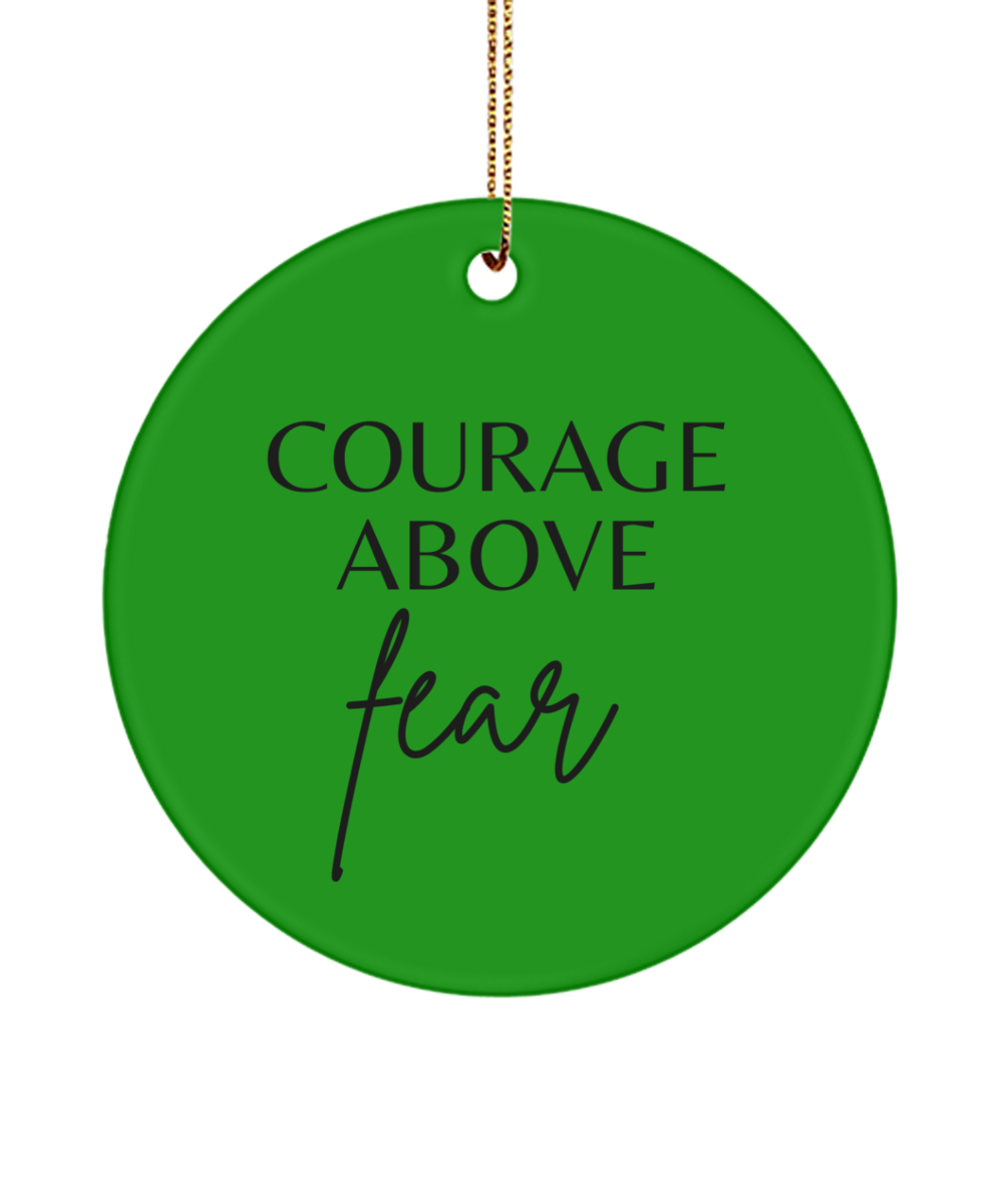 Inspiration in Every Glittering Detail, green , Motivational Inspirational Christmas Holiday Ornament. Model 60096