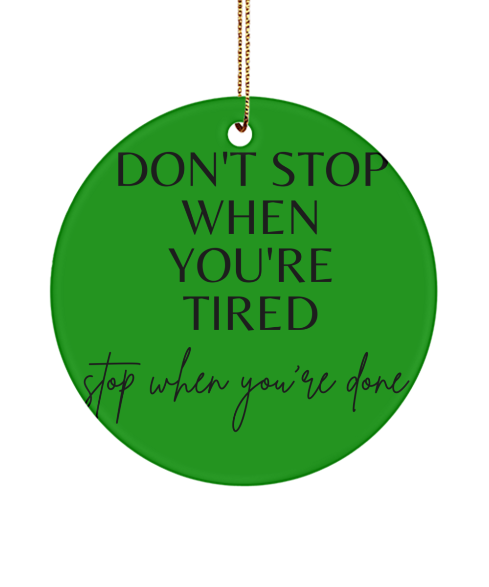 Brighten Your Tree with Motivation, green , Motivational Inspirational Christmas Holiday Ornament. Model 60096
