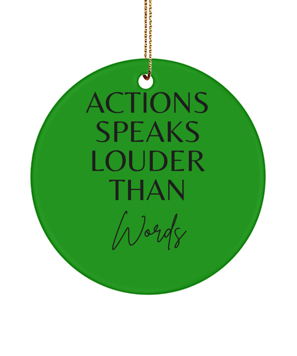 Embrace the Season with Inspiration, green , Motivational Inspirational Christmas Holiday Ornament. Model 60096