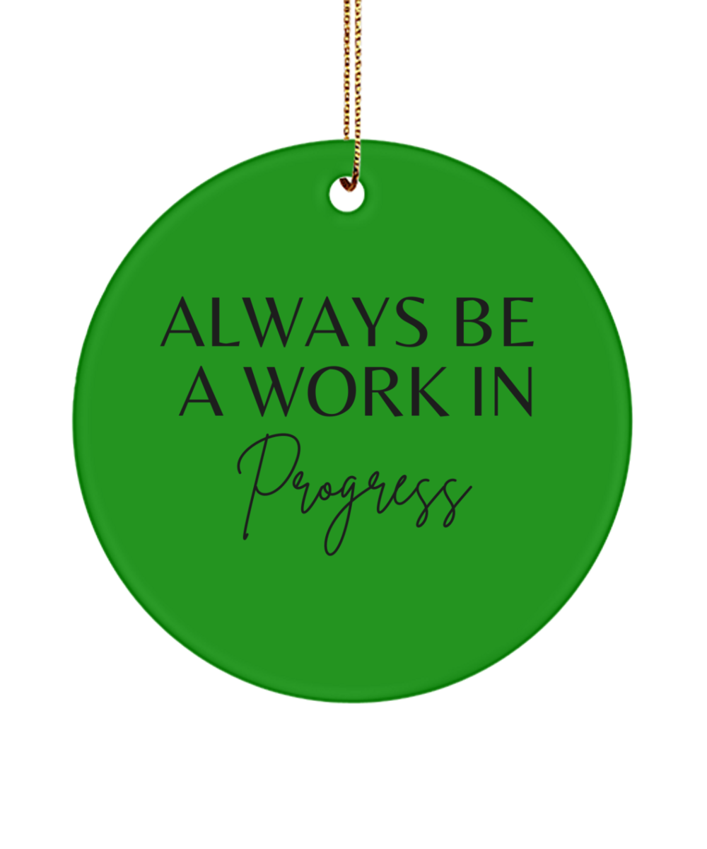 Elegant Inspiration for the Holidays, green , Motivational Inspirational Christmas Holiday Ornament. Model 60096