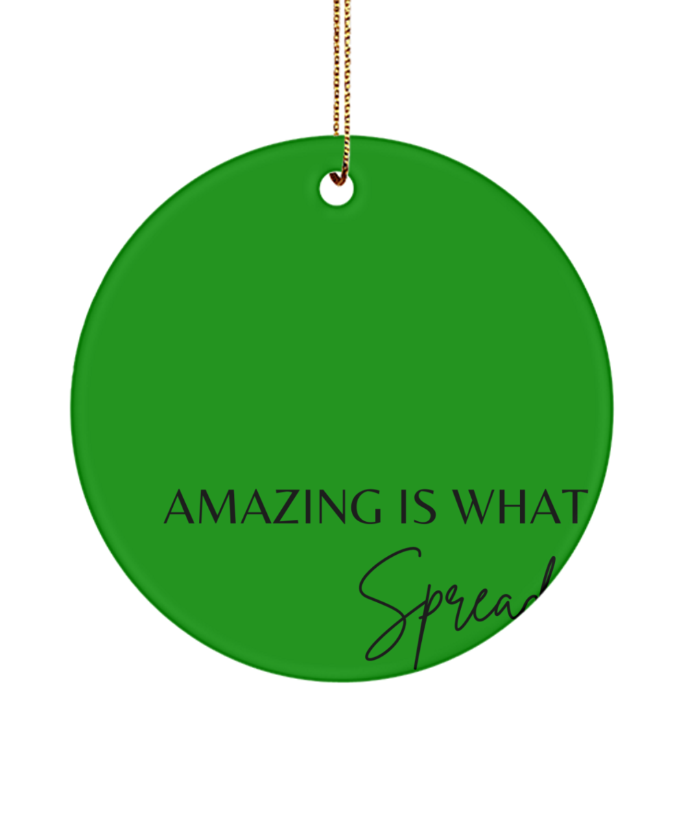 Inspirational Moments for the Holidays, green , Motivational Inspirational Christmas Holiday Ornament. Model 60096