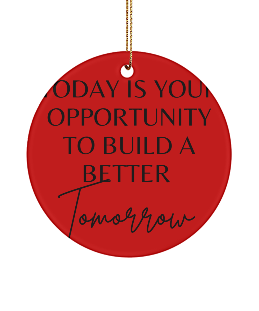 Christmas Magic: Motivational Ornament, red, Motivational Inspirational Christmas Holiday Ornament. Model 60096