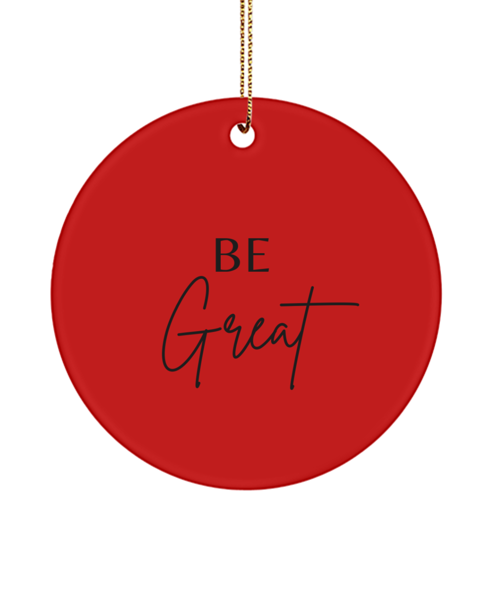 Dream, Believe, Achieve: Xmas Motivation, red, Motivational Inspirational Christmas Holiday Ornament. Model 60096