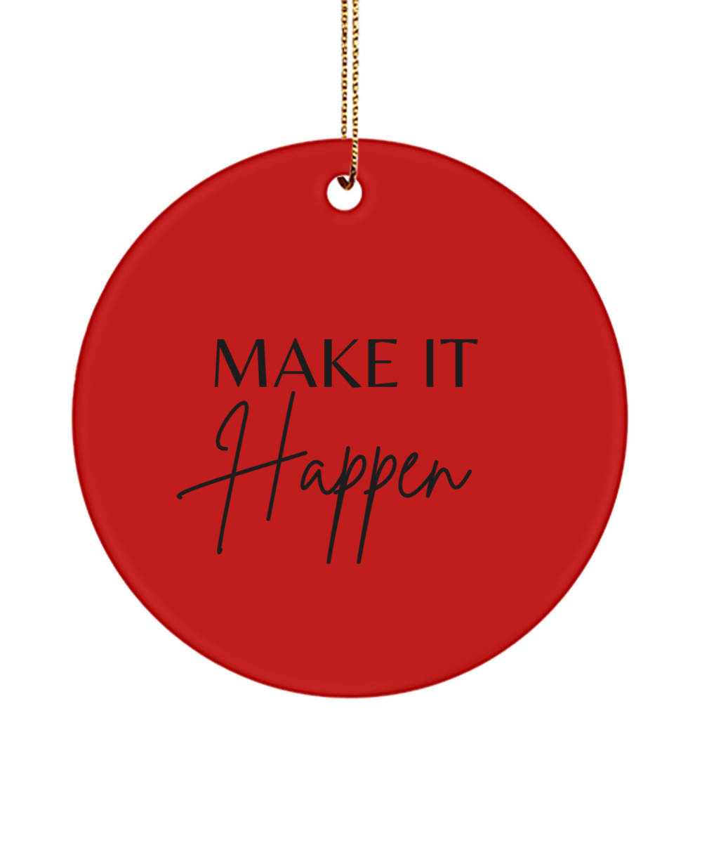 Elegant Christmas Inspiration Ornament, red, Motivational Inspirational Christmas Holiday Ornament. Model 60096