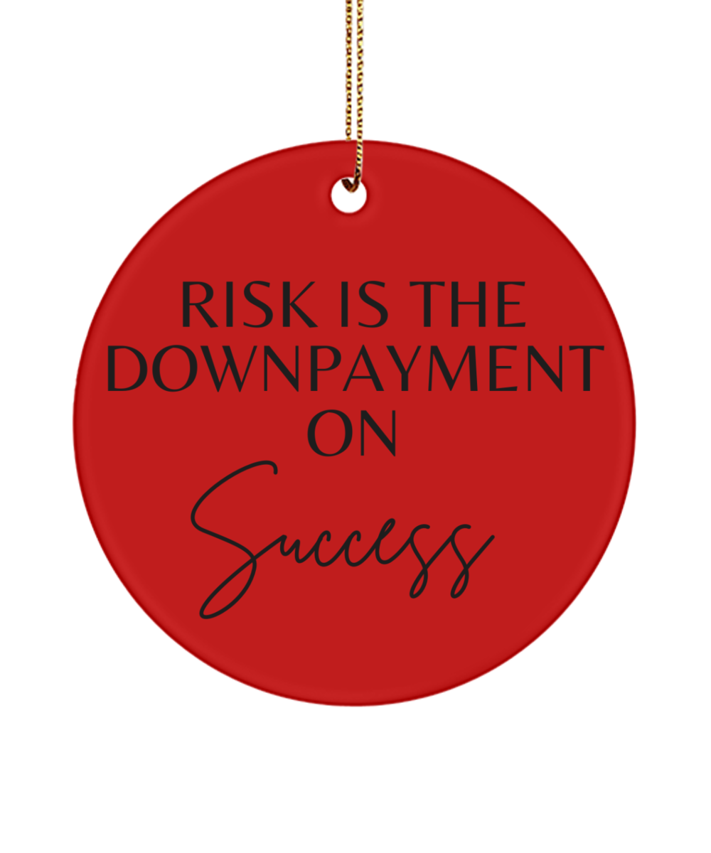 Brighten Your Tree with Motivation, red, Motivational Inspirational Christmas Holiday Ornament. Model 60096