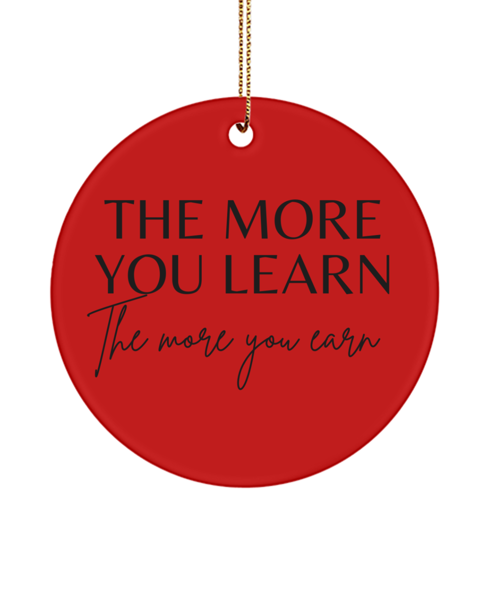 Motivational Magic: Christmas Keepsake, red, Motivational Inspirational Christmas Holiday Ornament. Model 60096