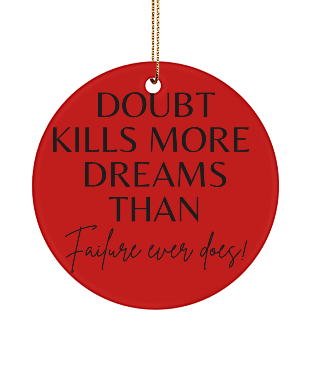 Motivate Your Christmas with this Ornament, red, Motivational Inspirational Christmas Holiday Ornament. Model 60096
