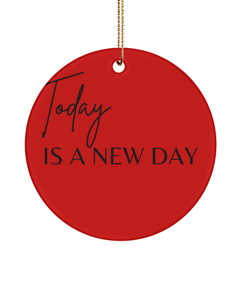 Warm Holiday Wishes in Ornament Form, red, Motivational Inspirational Christmas Holiday Ornament. Model 60096