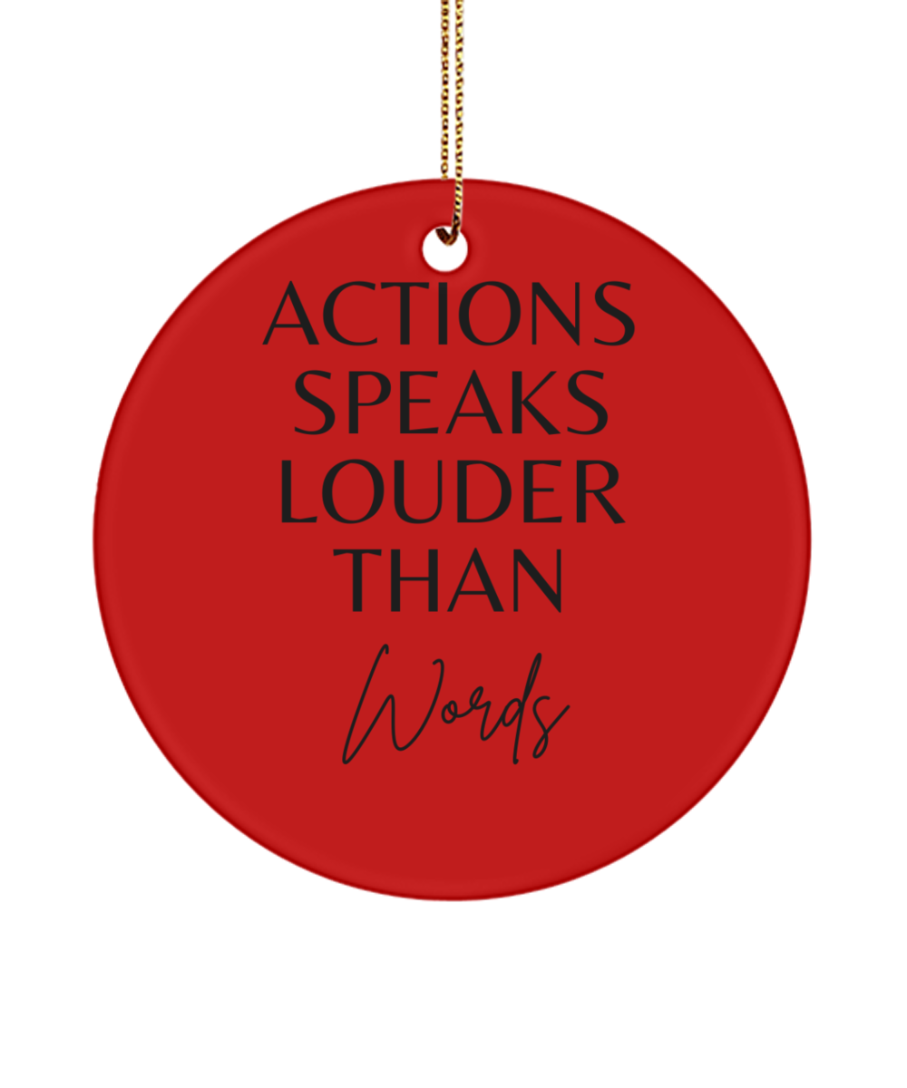 Embrace the Season with Inspiration, red, Motivational Inspirational Christmas Holiday Ornament. Model 60096
