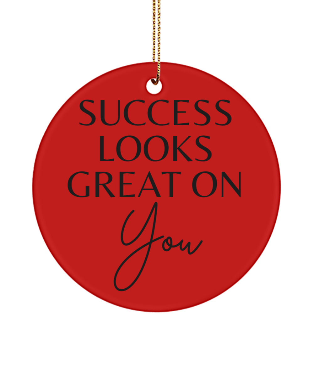 Holiday Dreams in Every Ornament, red, Motivational Inspirational Christmas Holiday Ornament. Model 60096