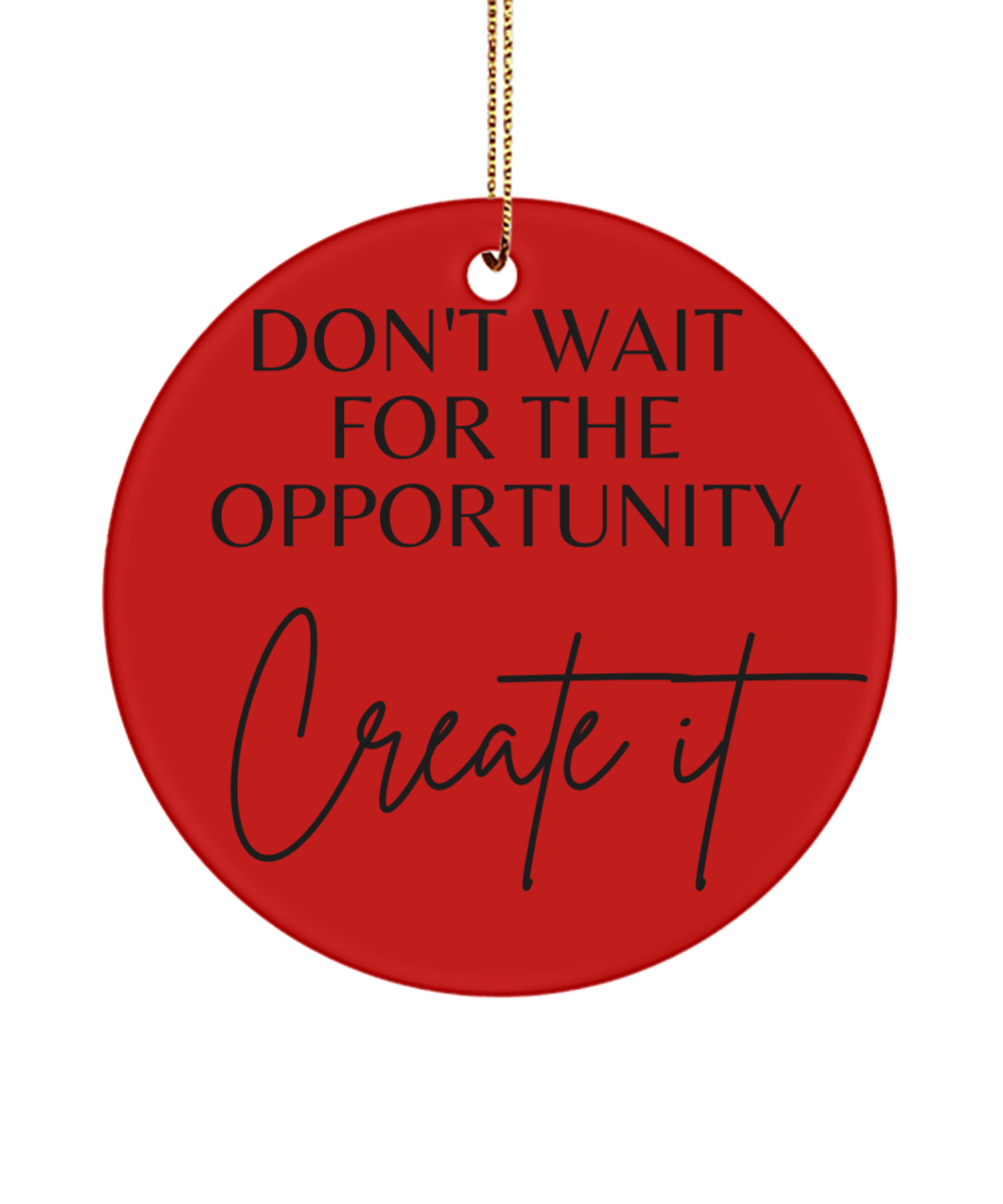 Deck Your Tree with Inspirational Delight, red, Motivational Inspirational Christmas Holiday Ornament. Model 60096