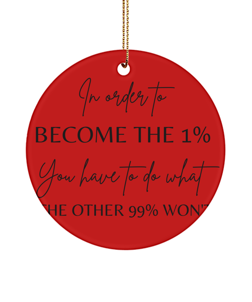 Christmas Wishes Granted: Xmas Ornament, red, Motivational Inspirational Christmas Holiday Ornament. Model 60096