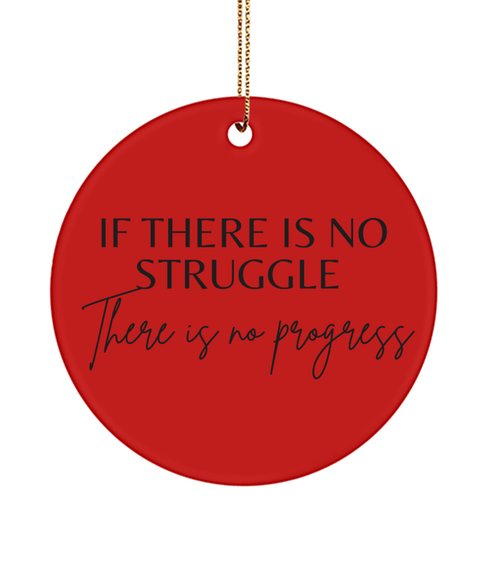 Brighten Your Tree with Motivation, red, Motivational Inspirational Christmas Holiday Ornament. Model 60096