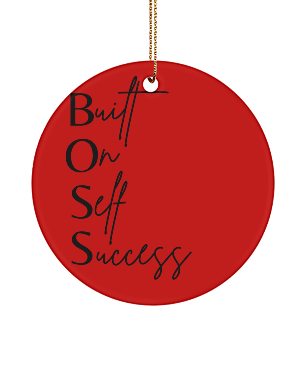 Motivate Your Christmas with this Ornament, red, Motivational Inspirational Christmas Holiday Ornament. Model 60096