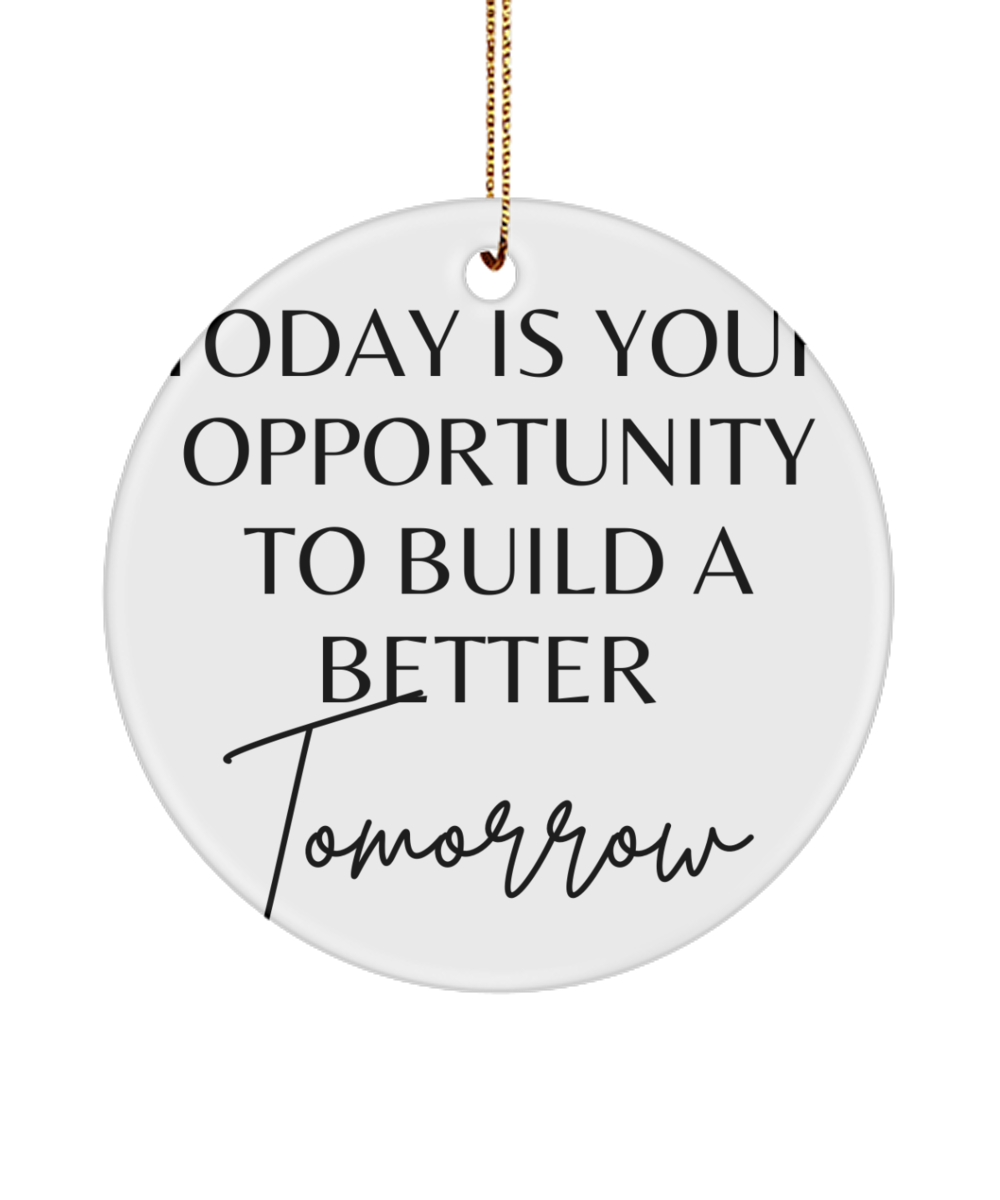 Christmas Magic: Motivational Ornament, white, Motivational Inspirational Christmas Holiday Ornament. Model 60096