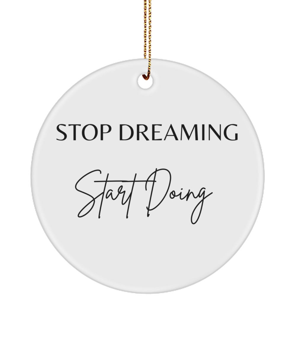 Deck Your Tree with Inspiration, white, Motivational Inspirational Christmas Holiday Ornament. Model 60096