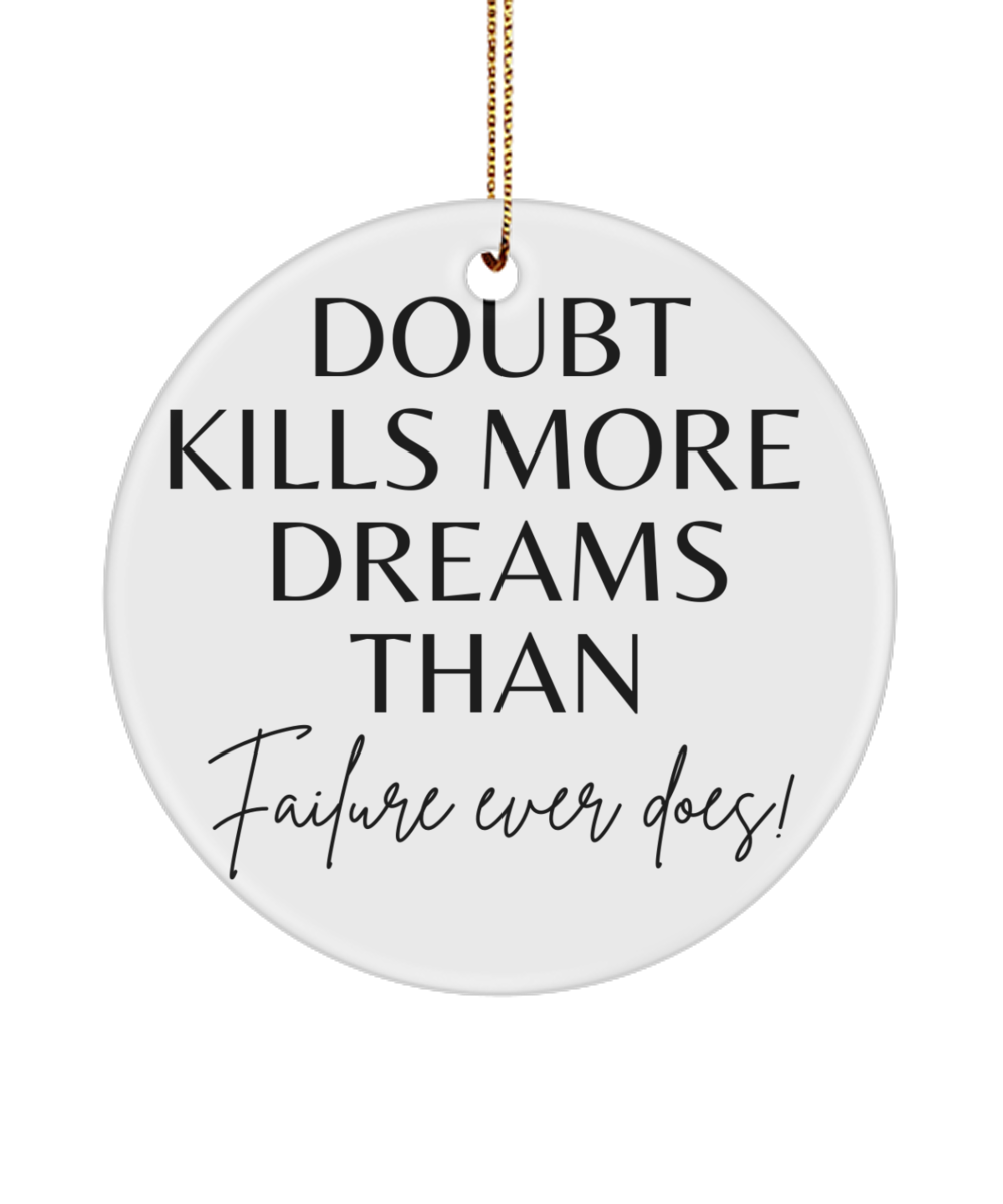 Motivate Your Christmas with this Ornament, white, Motivational Inspirational Christmas Holiday Ornament. Model 60096