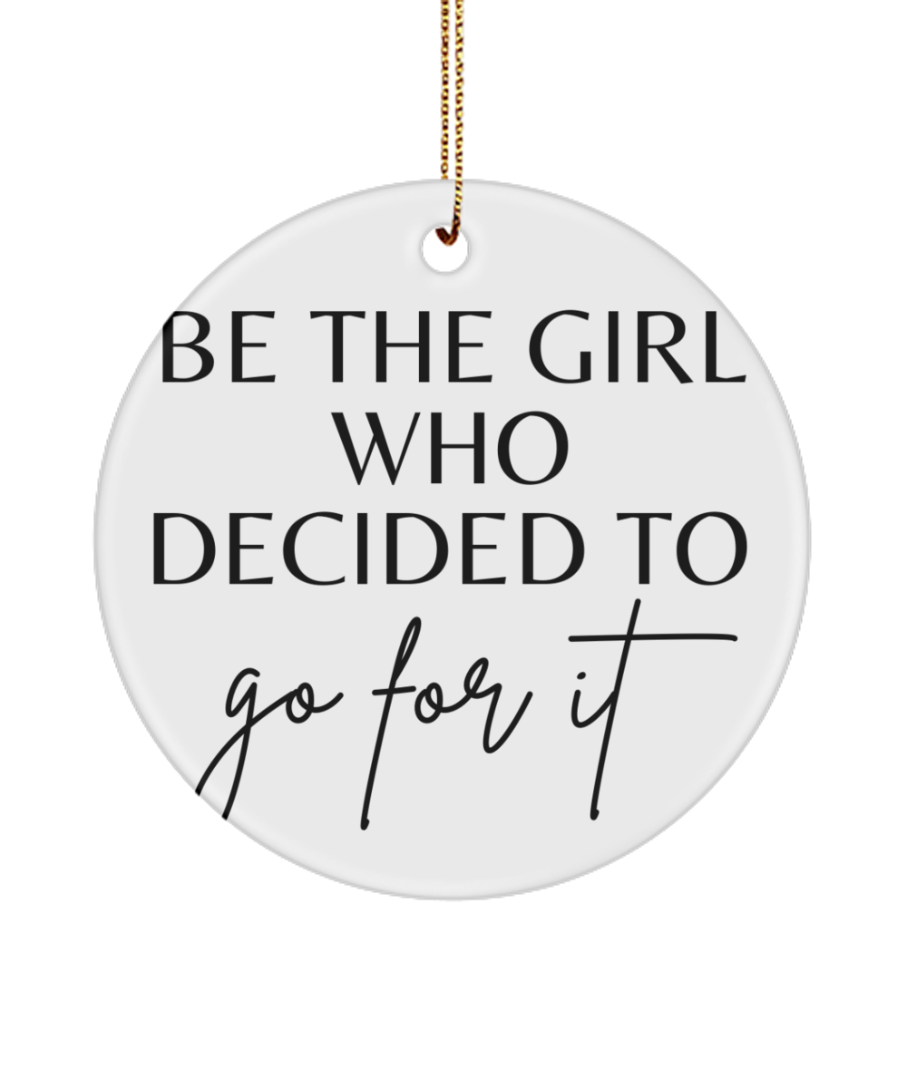 Holiday Happiness: Inspirational Keepsake, white, Motivational Inspirational Christmas Holiday Ornament. Model 60096