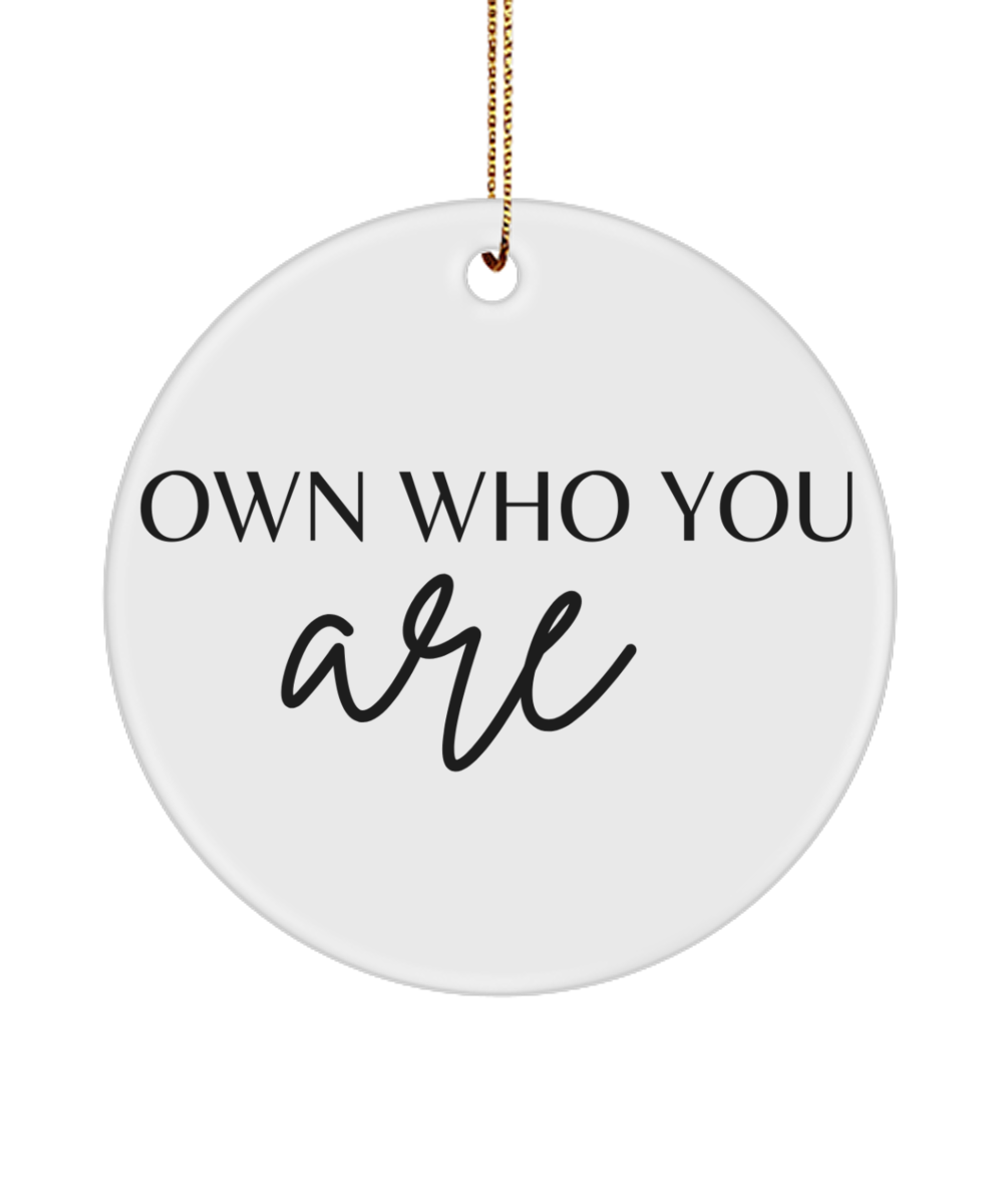 Dream, Inspire, Decorate: Xmas Ornament, white, Motivational Inspirational Christmas Holiday Ornament. Model 60096