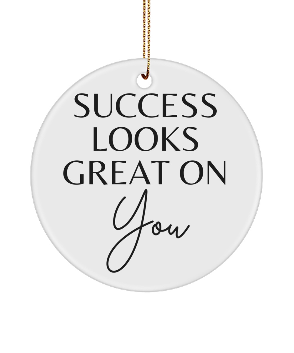 Holiday Dreams in Every Ornament, white, Motivational Inspirational Christmas Holiday Ornament. Model 60096