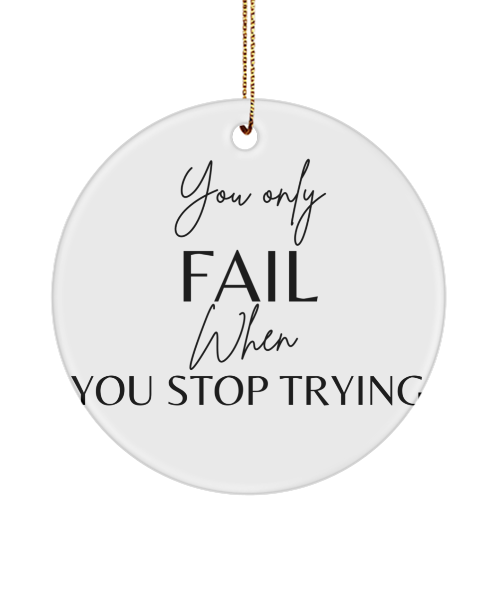 Motivational Moments to Remember, white, Motivational Inspirational Christmas Holiday Ornament. Model 60096