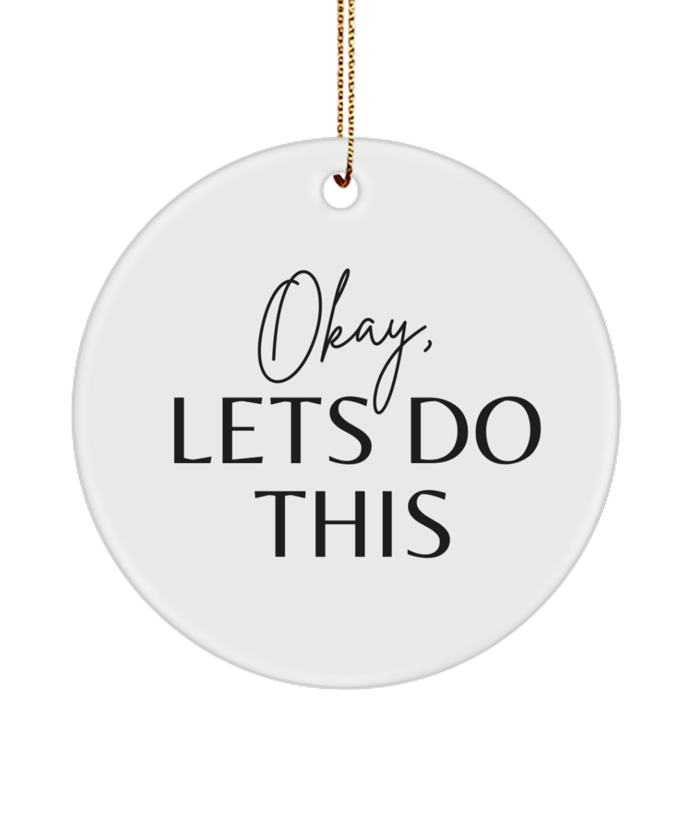 Inspiration and Joy for Your Tree, white, Motivational Inspirational Christmas Holiday Ornament. Model 60096