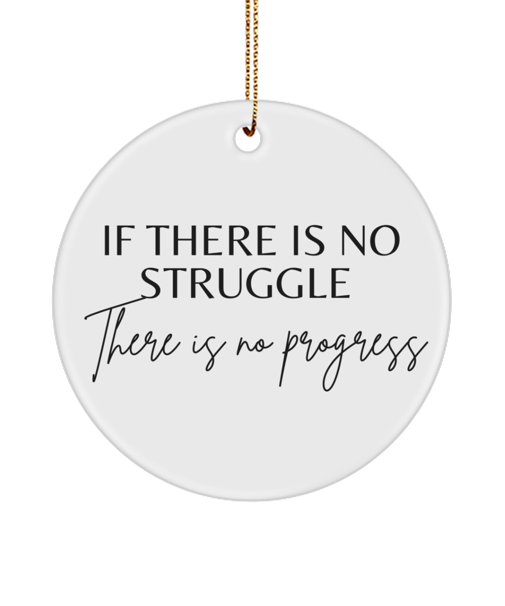 Brighten Your Tree with Motivation, white, Motivational Inspirational Christmas Holiday Ornament. Model 60096
