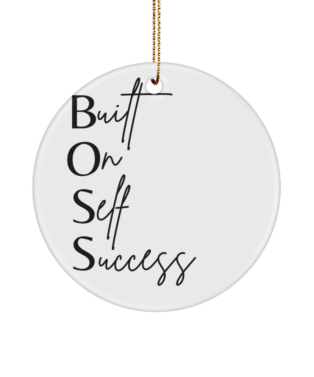 Motivate Your Christmas with this Ornament, white, Motivational Inspirational Christmas Holiday Ornament. Model 60096