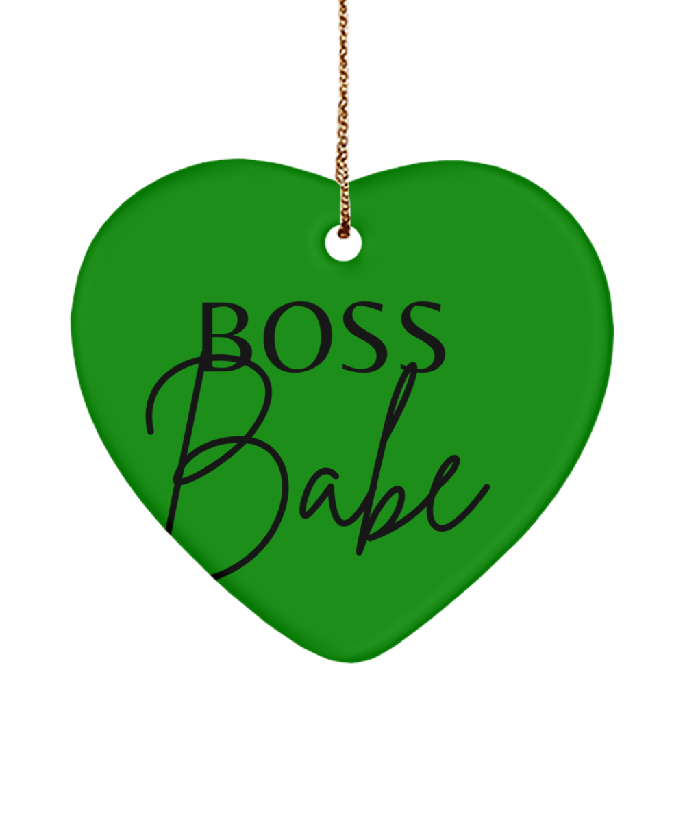 Embrace Joy and Inspiration this Christmas, green , Motivational Christmas Holiday heart Shape Ornament. Model 60097