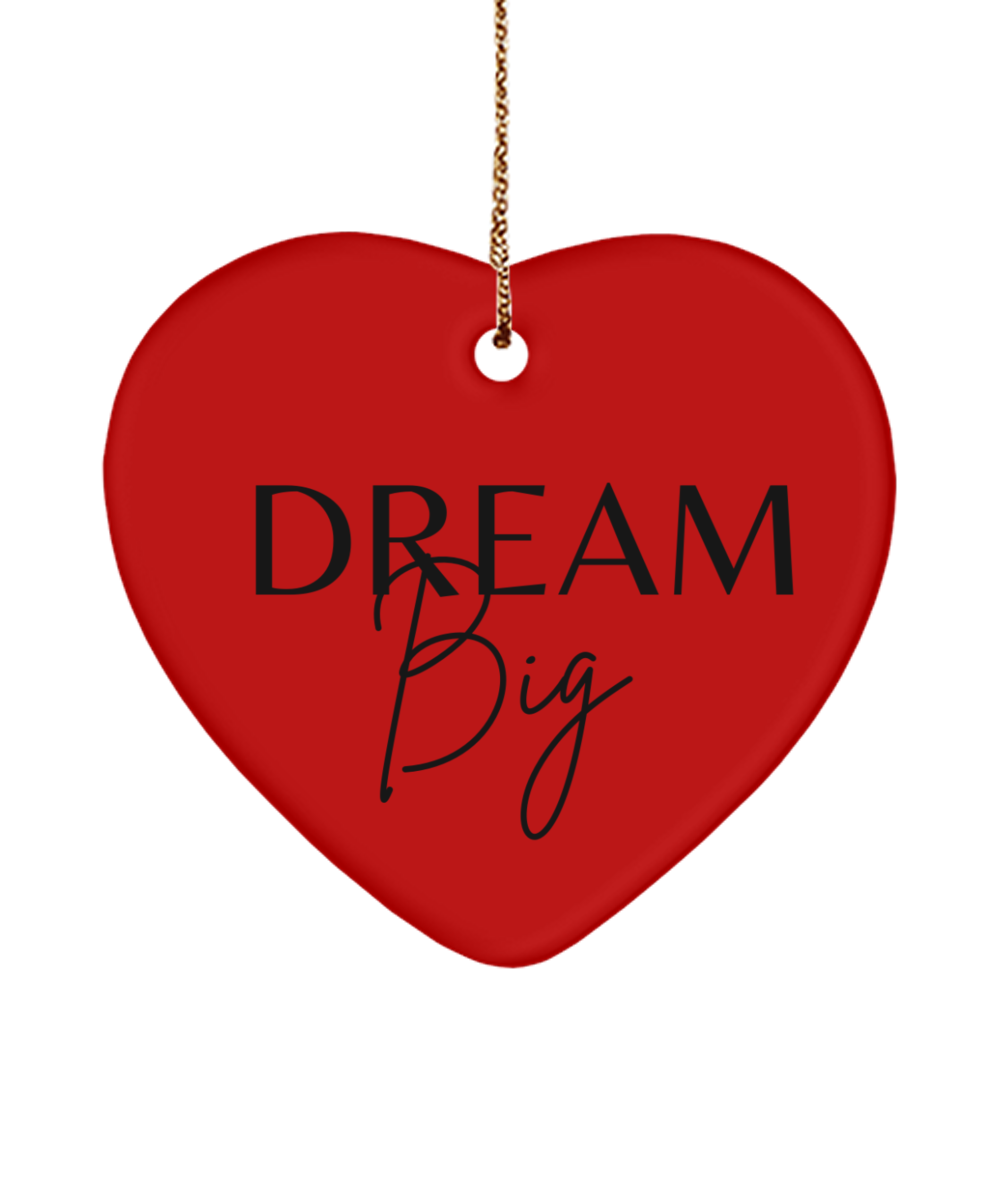 Motivation for the Holidays: Festive Ornament, red, Motivational Christmas Holiday heart Shape Ornament. Model 60097