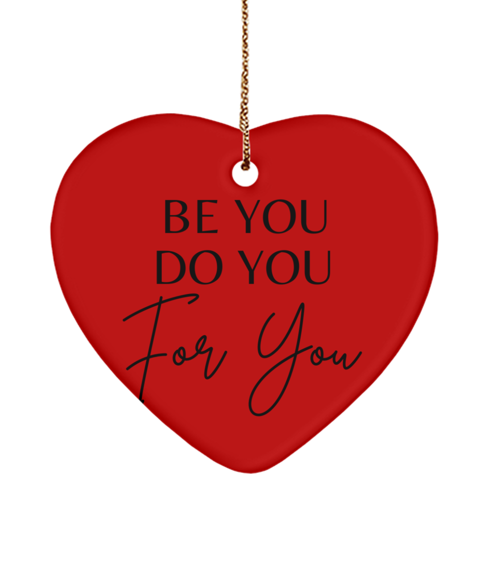 Inspirational Moments: Holiday Ornament, red, Motivational Christmas Holiday heart Shape Ornament. Model 60097