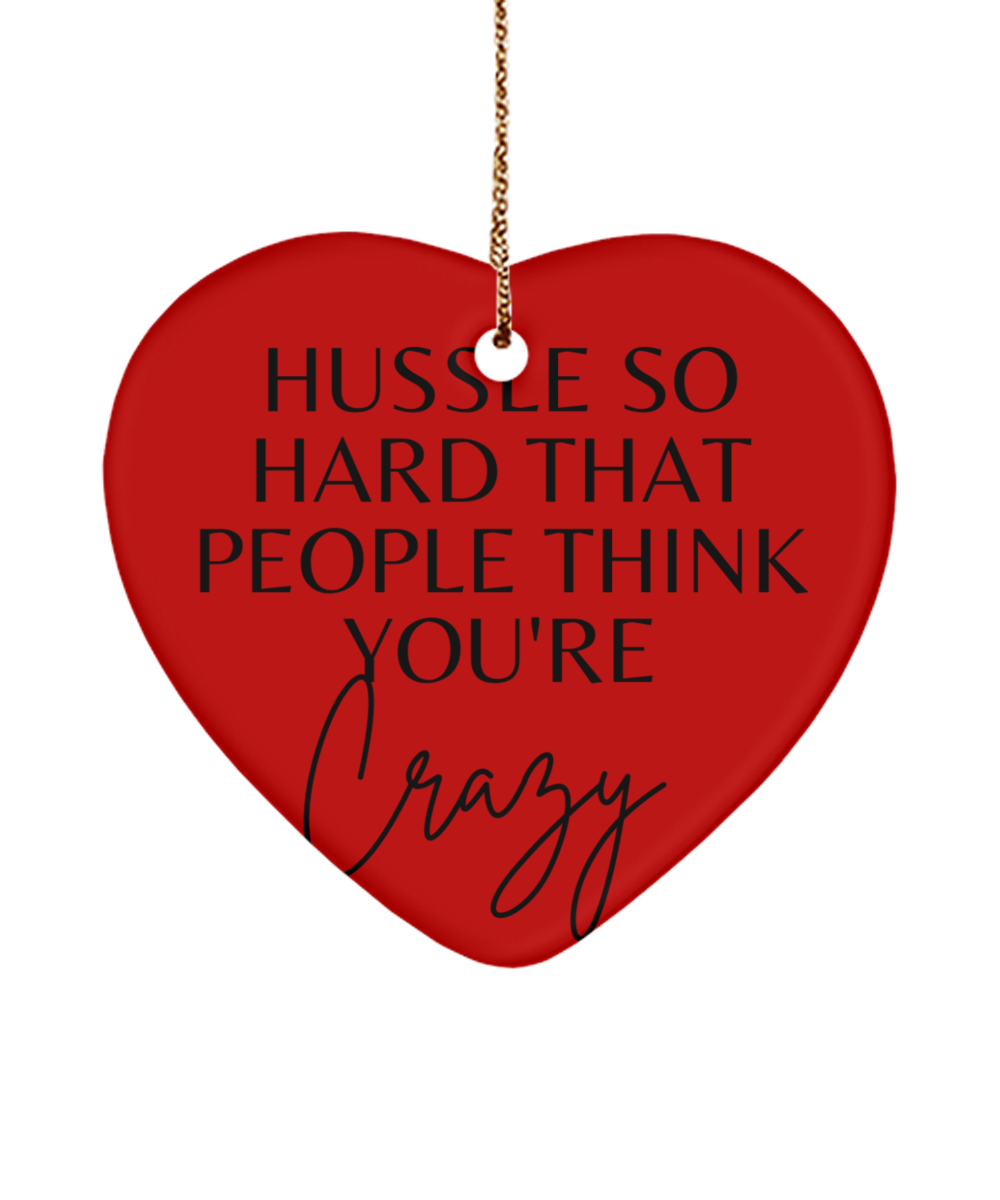 Inspirational Wishes for Christmas, red, Motivational Christmas Holiday heart Shape Ornament. Model 60097