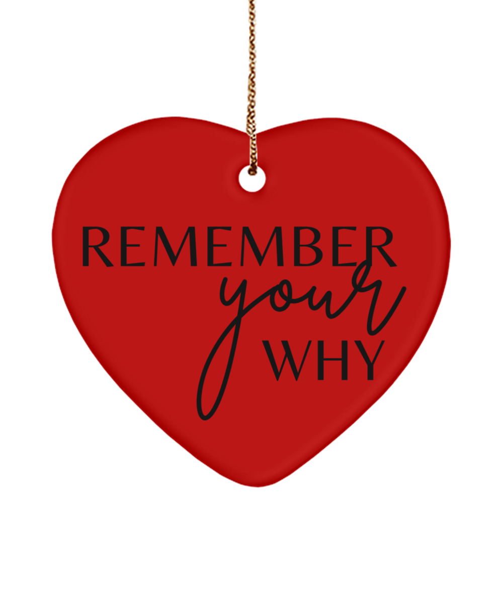 A Season of Motivation: Holiday Ornament, red, Motivational Christmas Holiday heart Shape Ornament. Model 60097