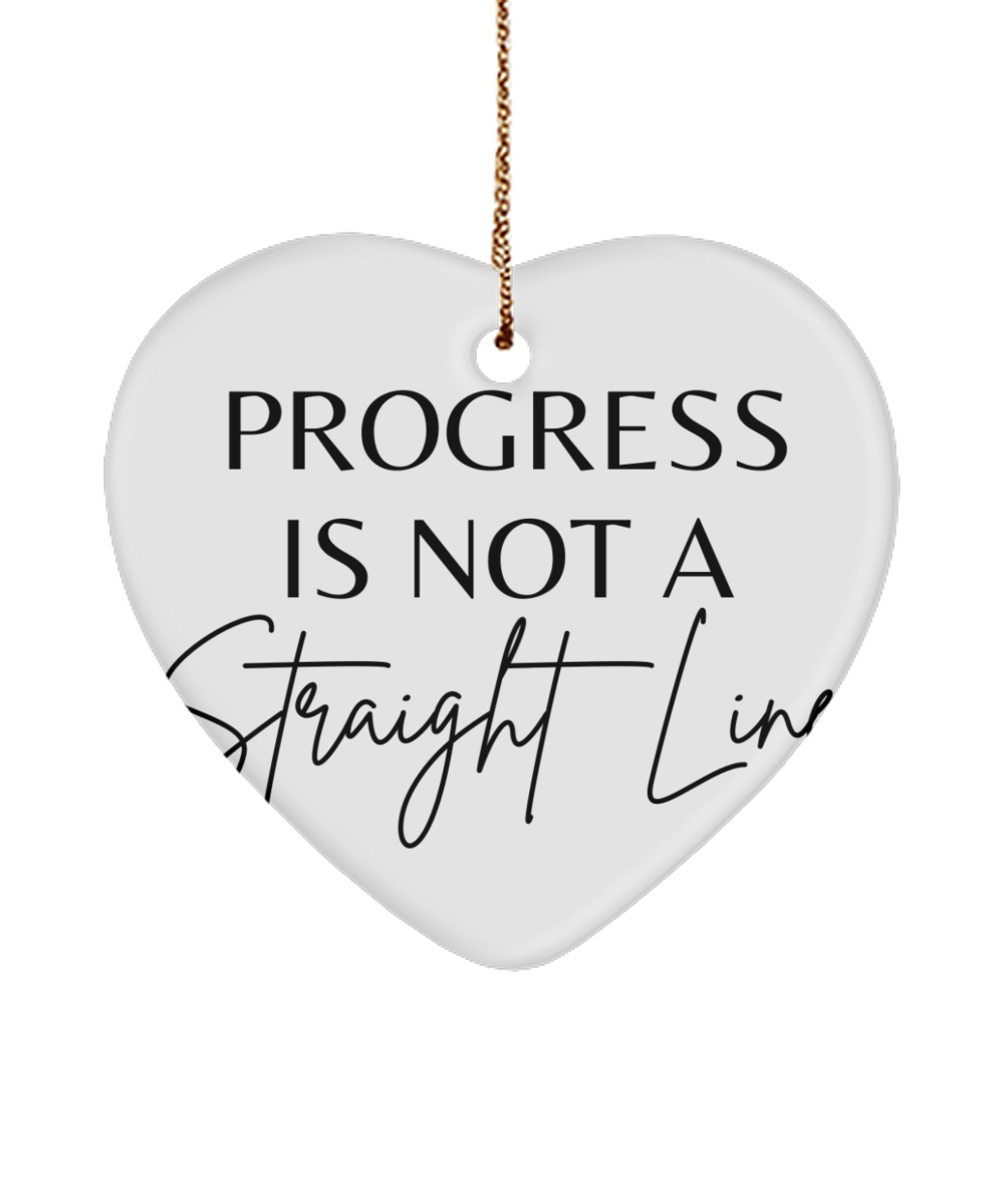 Inspirational Joy: Holiday Ornament, white, Motivational Christmas Holiday heart Shape Ornament. Model 60097