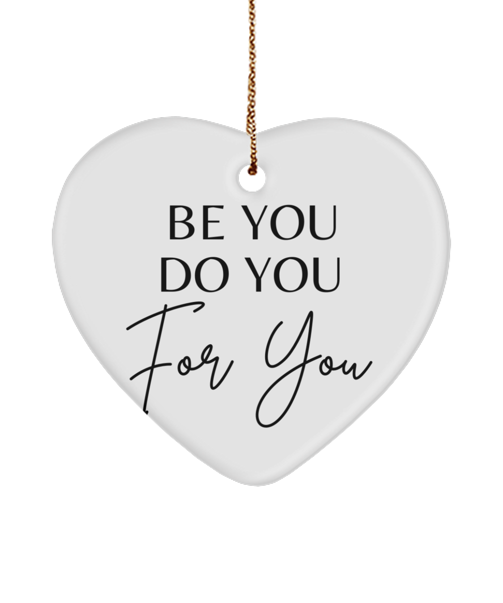 Inspirational Moments: Holiday Ornament, white, Motivational Christmas Holiday heart Shape Ornament. Model 60097