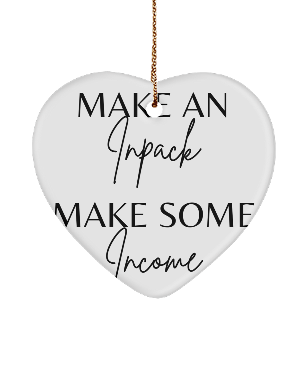 Motivate, Celebrate, Decorate, white, Motivational Christmas Holiday heart Shape Ornament. Model 60097