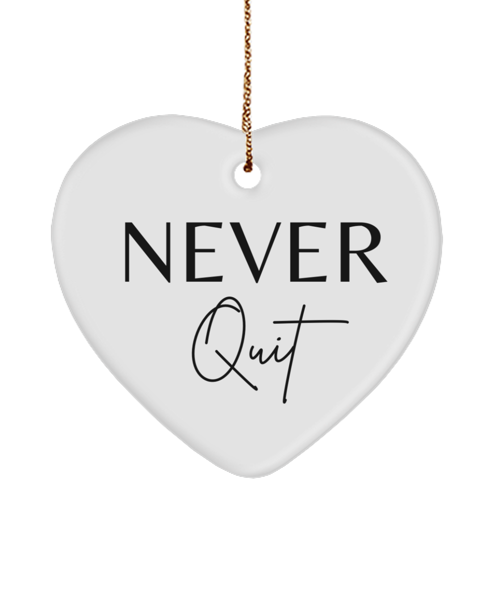 Holiday Joy in Ornament Form, white, Motivational Christmas Holiday heart Shape Ornament. Model 60097