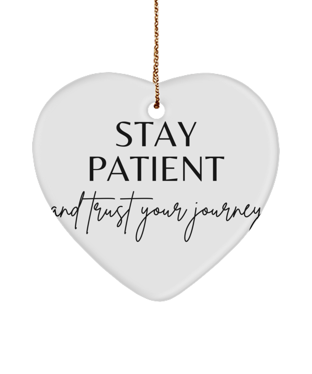 Inspirational Moments to Cherish, white, Motivational Christmas Holiday heart Shape Ornament. Model 60097