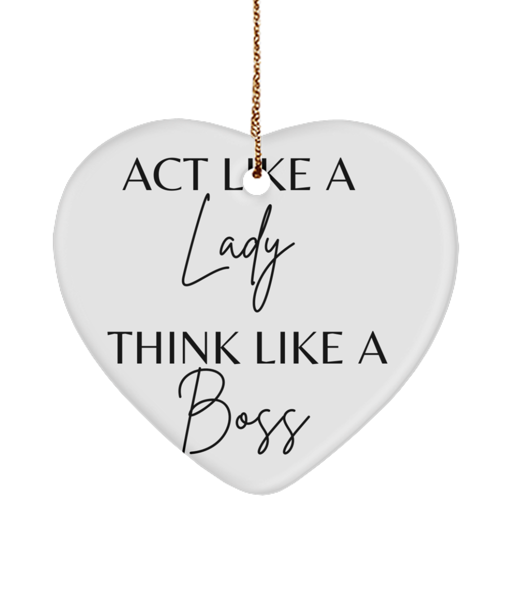 Inspirational Ornament for a Bright Xmas, white, Motivational Christmas Holiday heart Shape Ornament. Model 60097