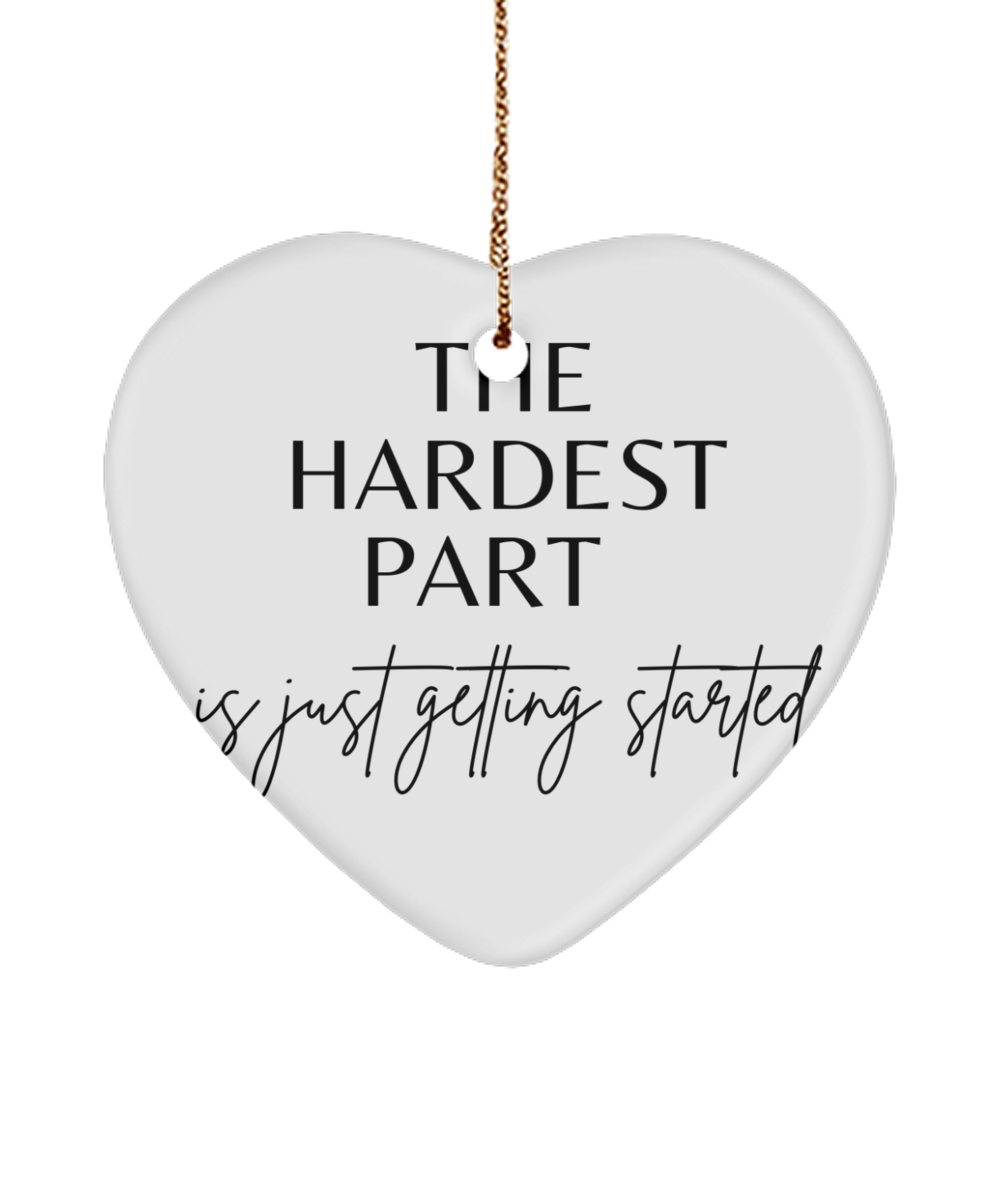 Christmas Wishes Come True in an Ornament, white, Motivational Christmas Holiday heart Shape Ornament. Model 60097