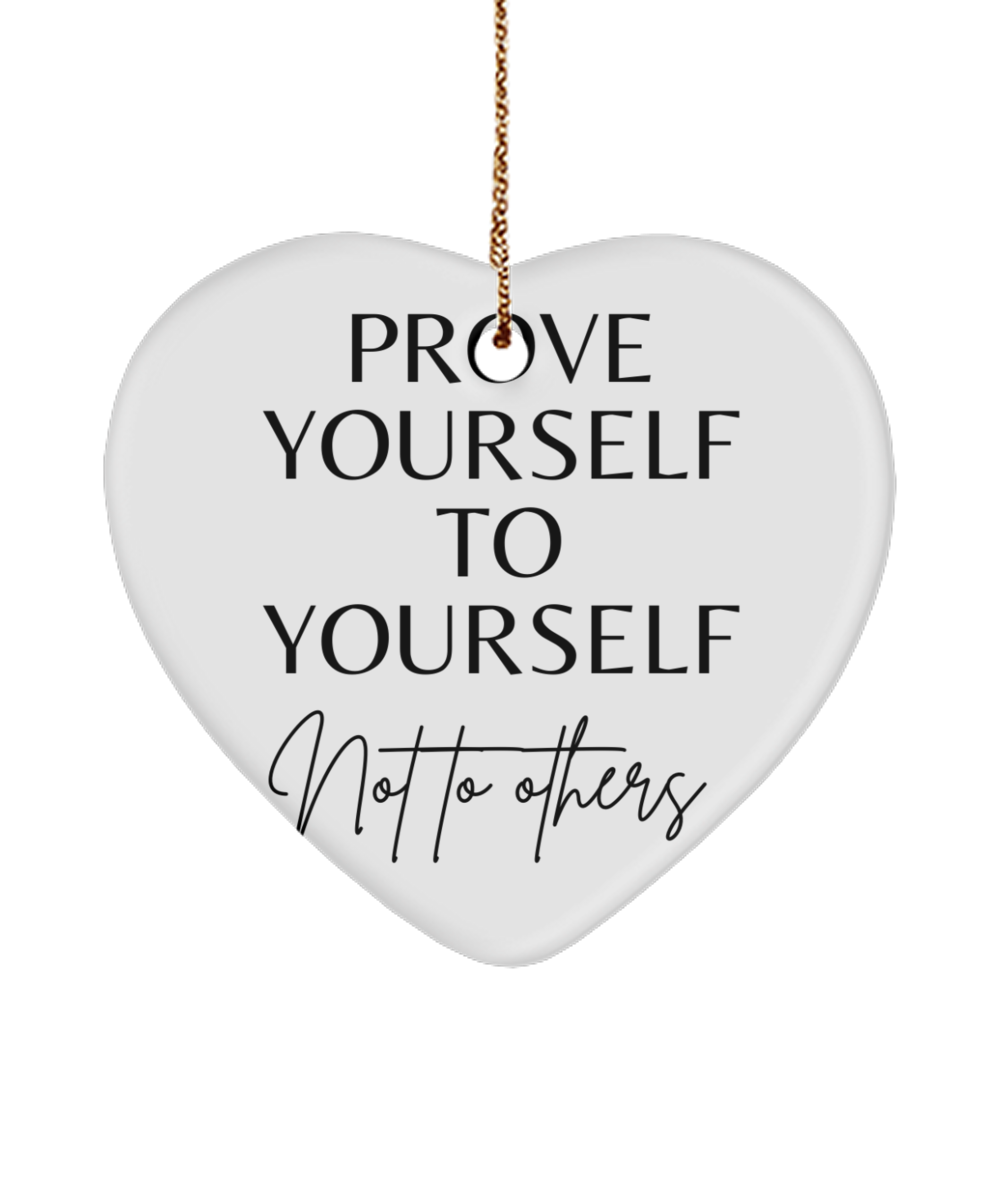 Inspirational Wishes for Xmas, white, Motivational Christmas Holiday heart Shape Ornament. Model 60097