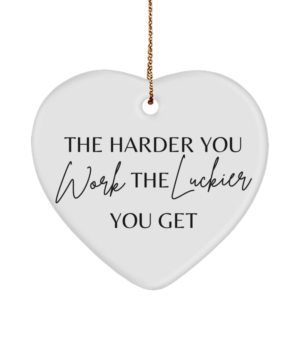 Dream Big, Shine Bright: Inspirational Decor, white, Motivational Christmas Holiday heart Shape Ornament. Model 60097