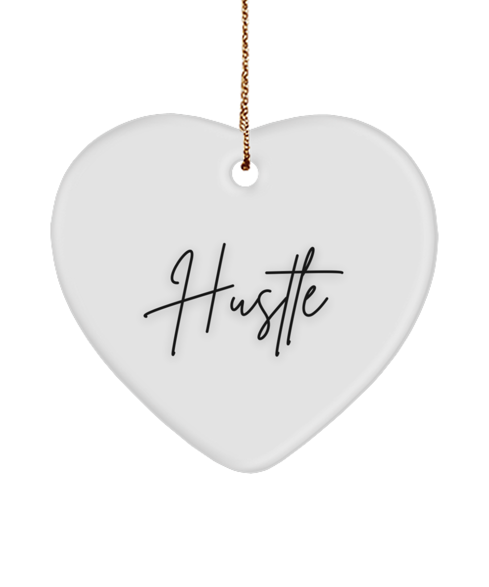 Holiday Happiness: Inspirational Keepsake, white, Motivational Christmas Holiday heart Shape Ornament. Model 60097