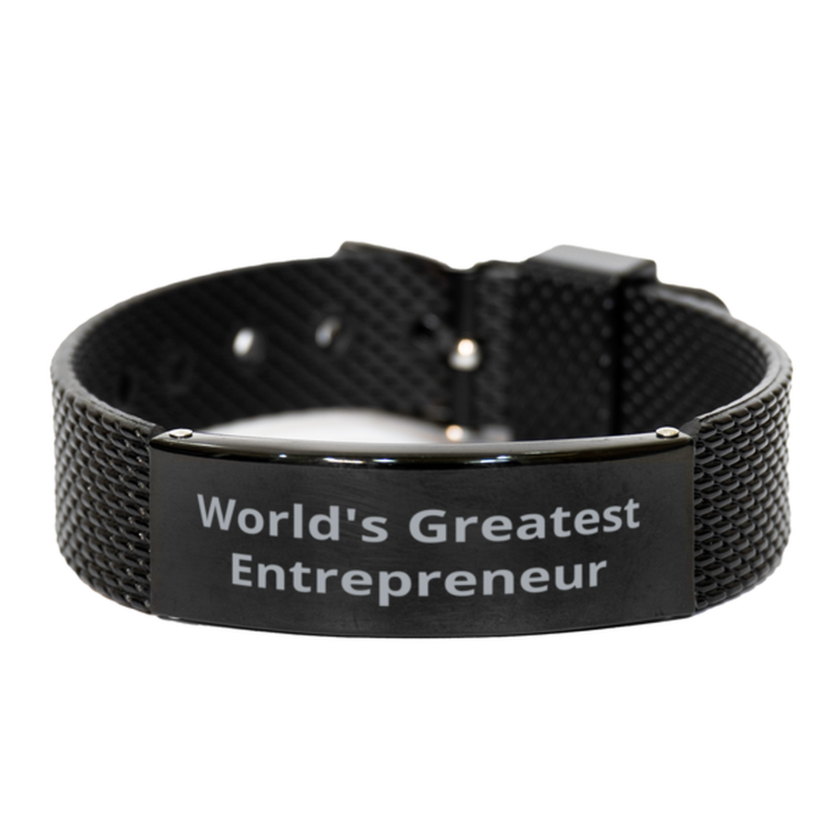 World Greatest Entrepreneur, Black Shark Mesh Bracelet. Model 60098