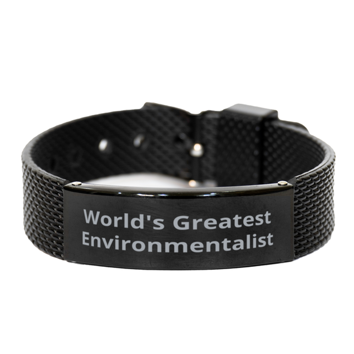 World Greatest Environmentalist, Black Shark Mesh Bracelet. Model 60098