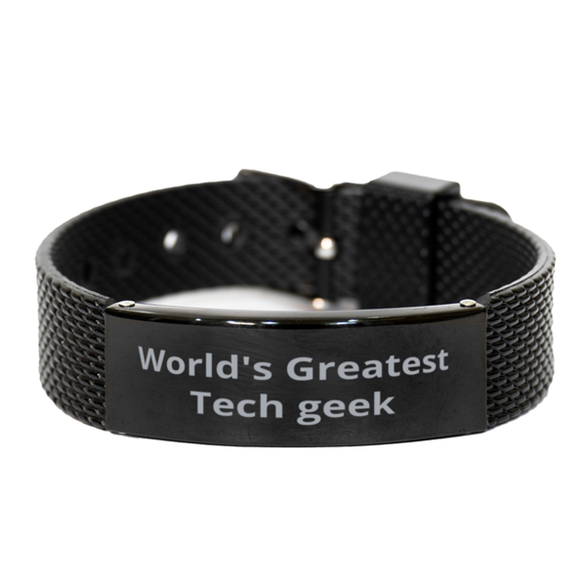 World Greatest Tech geek, Black Shark Mesh Bracelet. Model 60098