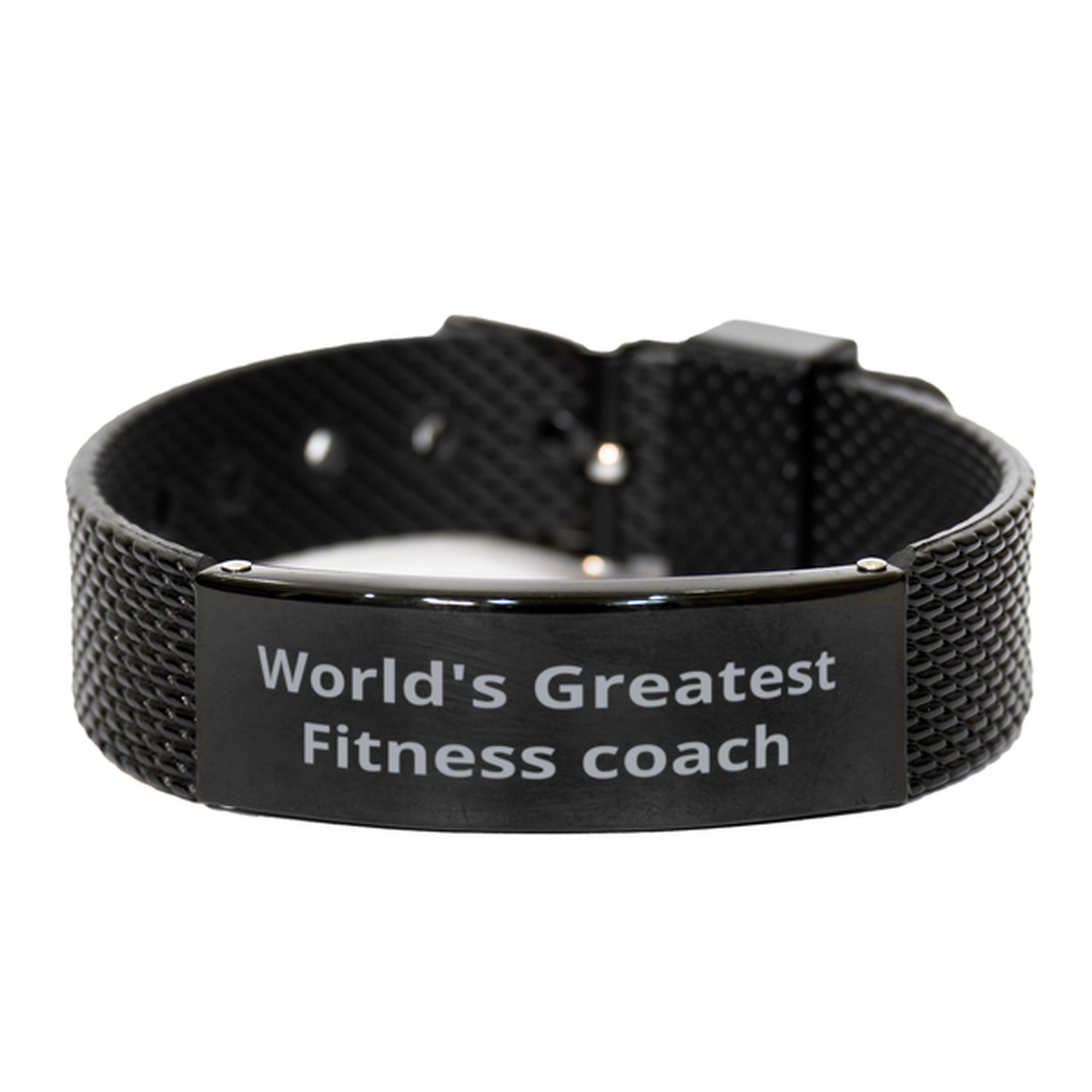 World Greatest Fitness coach, Black Shark Mesh Bracelet. Model 60099